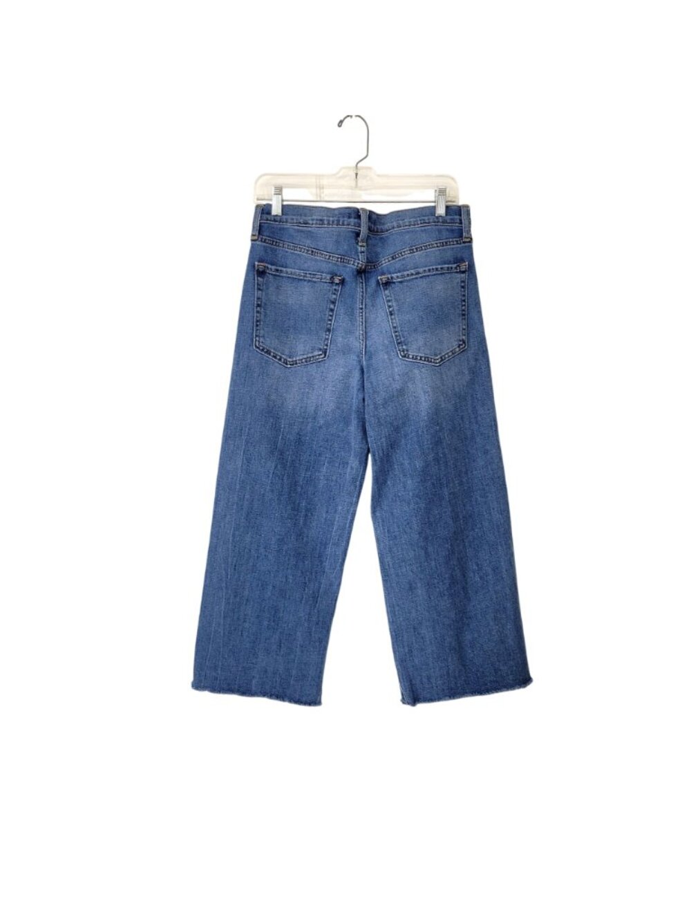 Banana Republic Wide-Leg Crop Jeans 30/10 Regular Blue Denim Raw Hem - Picture 2 of 5